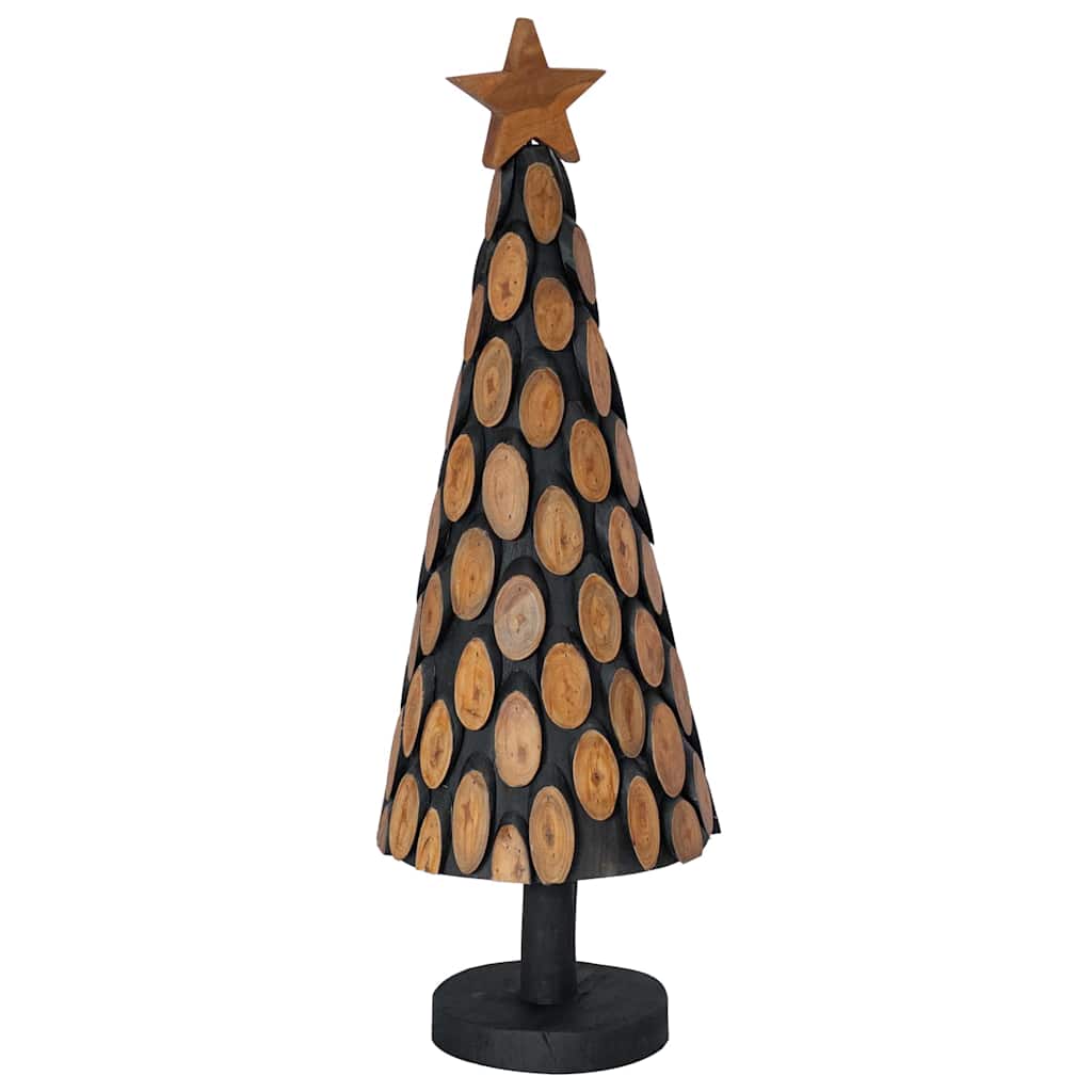 Sapin de Noël avec support Marron 90 cm Bois de teck solide - XIOS