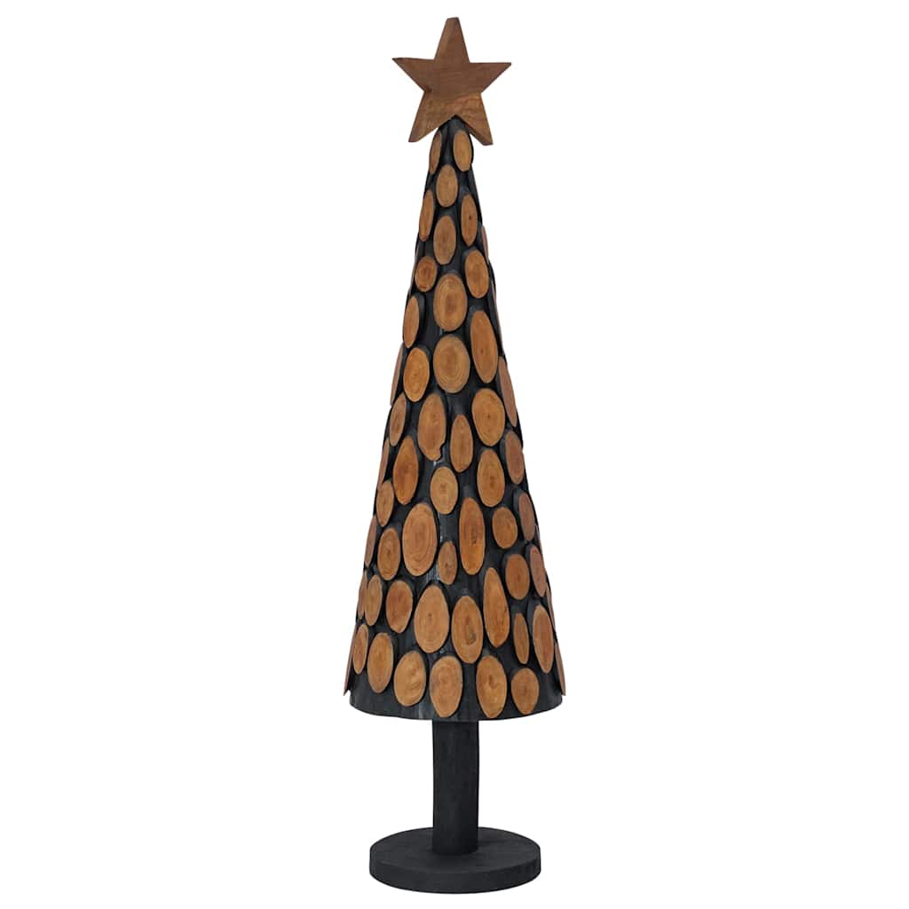 Sapin de Noël avec support Marron 120 cm Bois de teck solide - XIOS