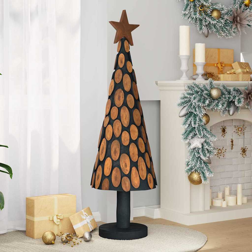Sapin de Noël avec support Marron 150 cm Bois de teck solide - XIOS
