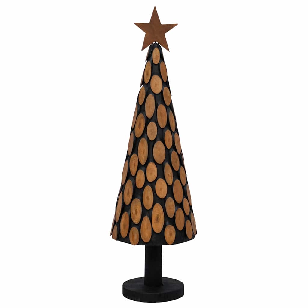 Sapin de Noël avec support Marron 150 cm Bois de teck solide - XIOS