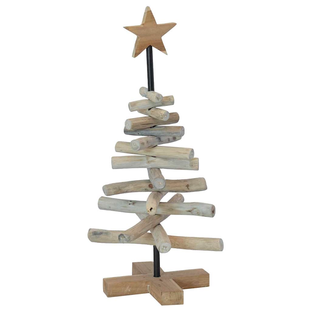Sapin de Noël avec support Marron 60 cm Bois de teck solide - XIOS