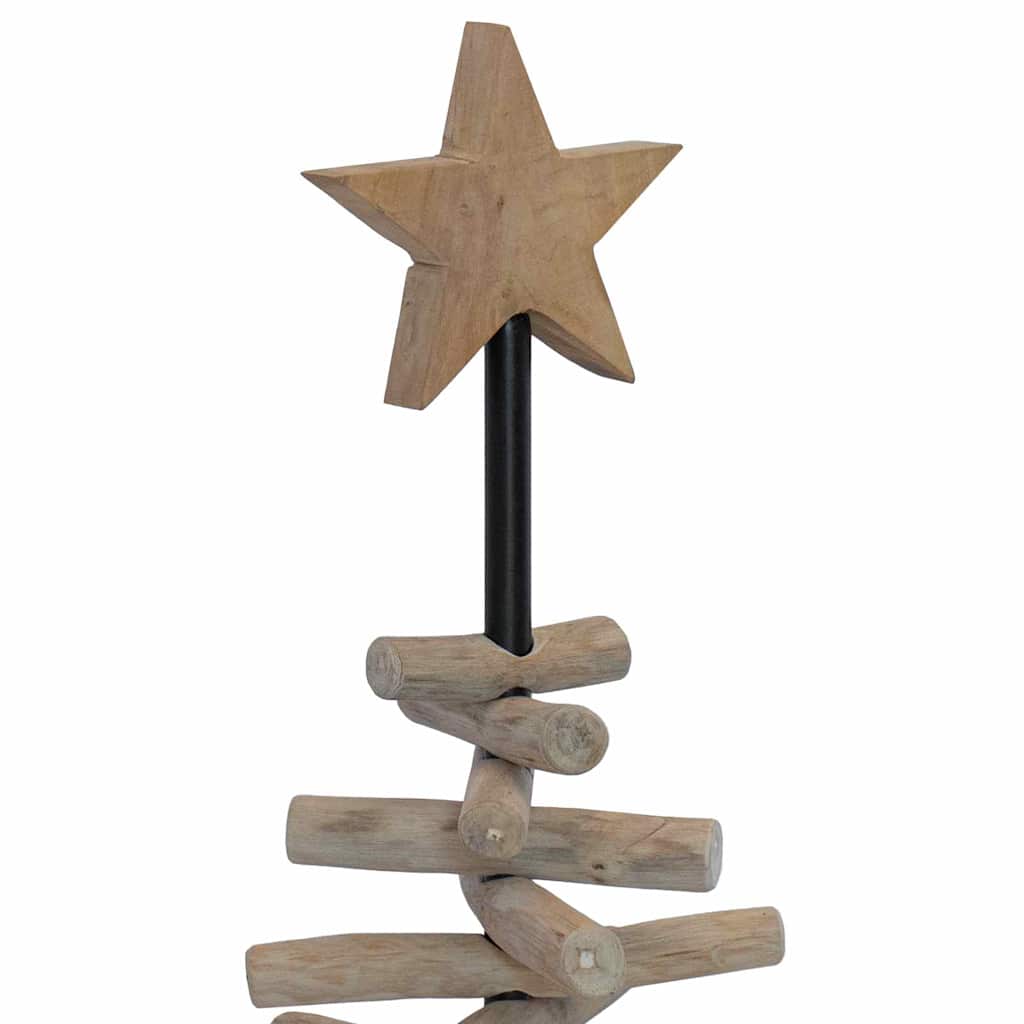 Sapin de Noël avec support Marron 90 cm Bois de teck solide - XIOS