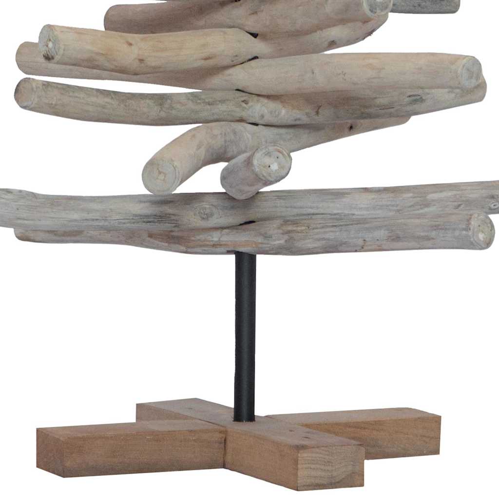 Sapin de Noël avec support Marron 90 cm Bois de teck solide - XIOS