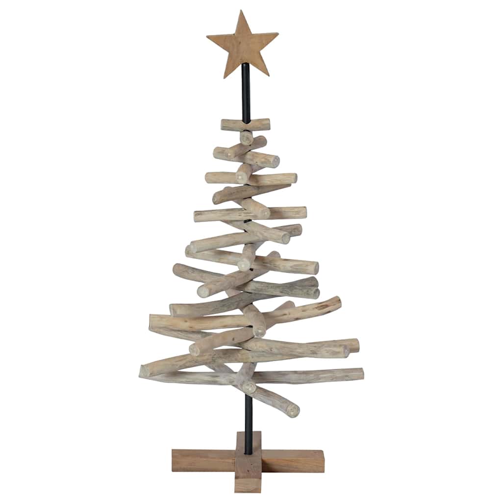 Sapin de Noël avec support Marron 90 cm Bois de teck solide - XIOS