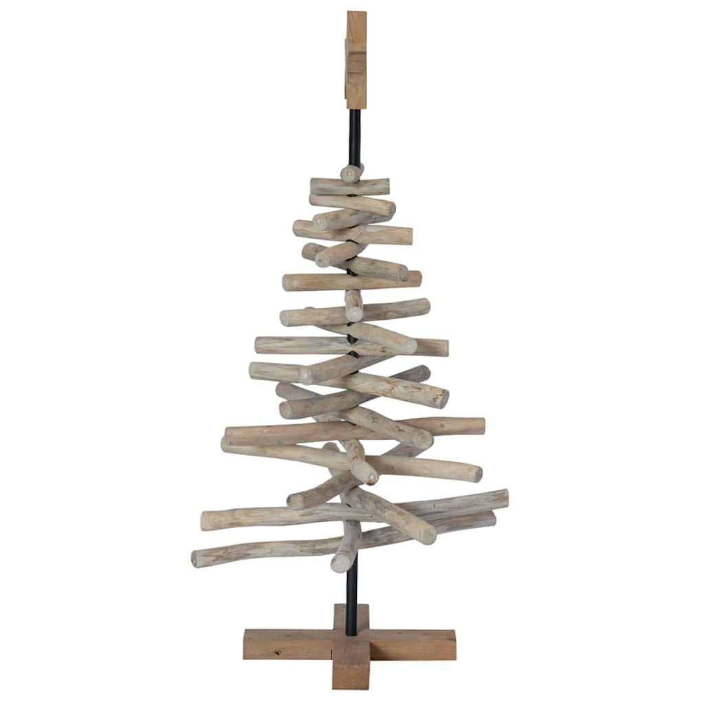 Sapin de Noël avec support Marron 90 cm Bois de teck solide - XIOS