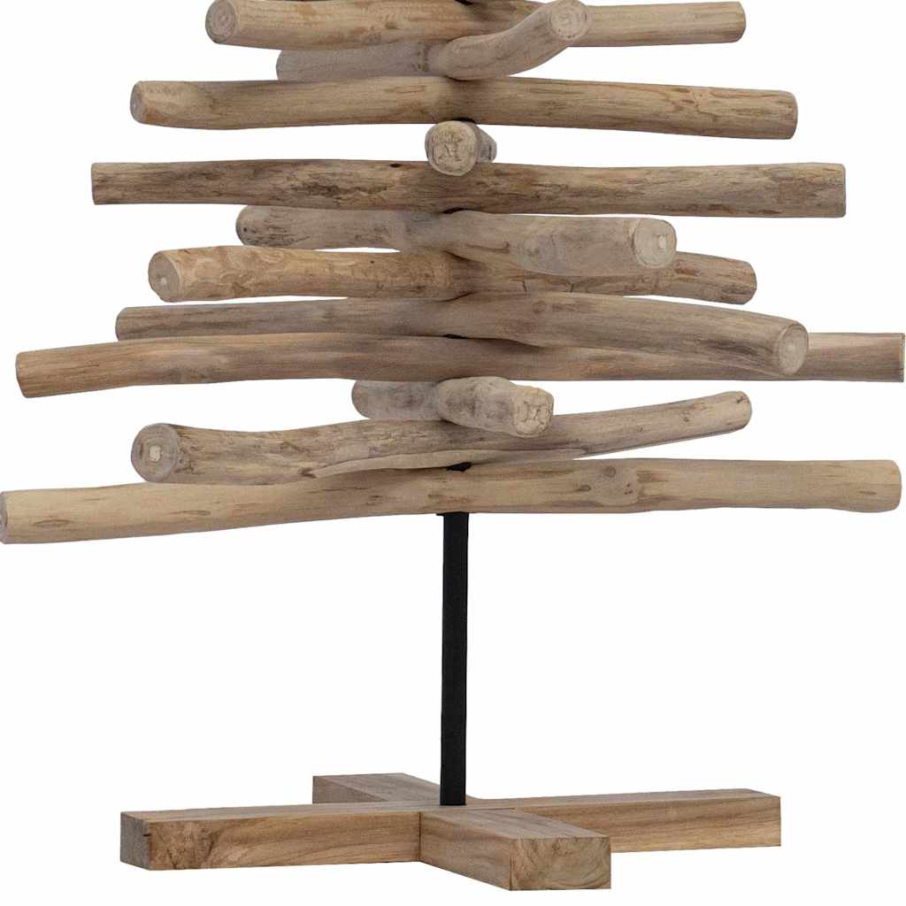 Sapin de Noël avec support Marron 120 cm Bois de teck solide - XIOS