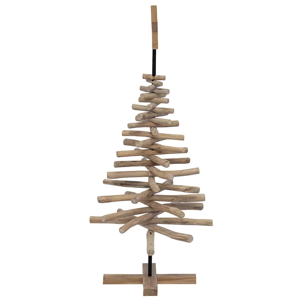 Sapin de Noël avec support Marron 120 cm Bois de teck solide - XIOS