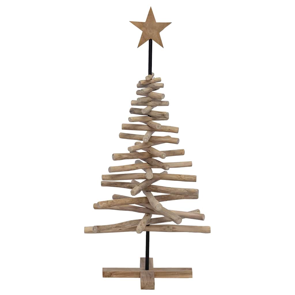 Sapin de Noël avec support Marron 120 cm Bois de teck solide - XIOS
