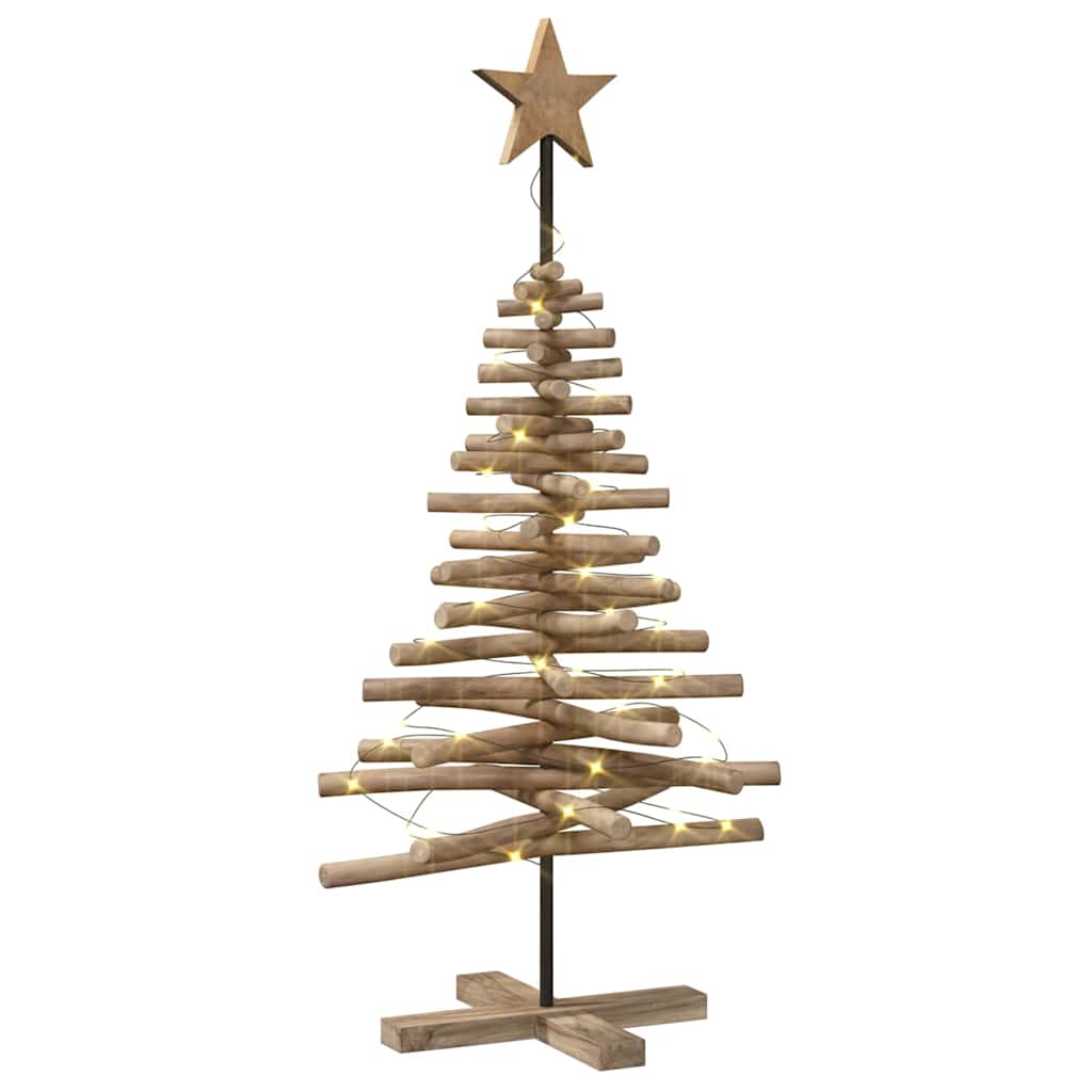 Sapin de Noël avec support Marron 120 cm Bois de teck solide - XIOS