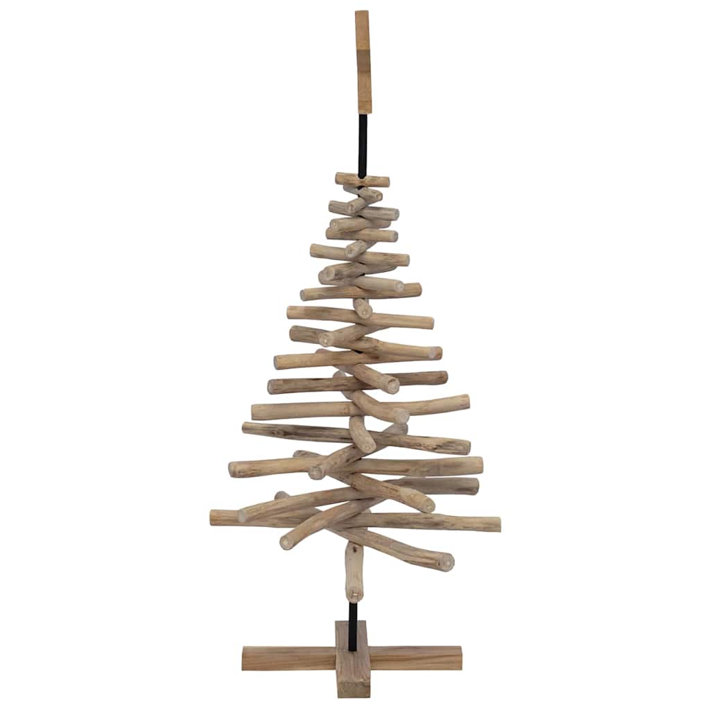 Sapin de Noël avec support Marron 120 cm Bois de teck solide - XIOS