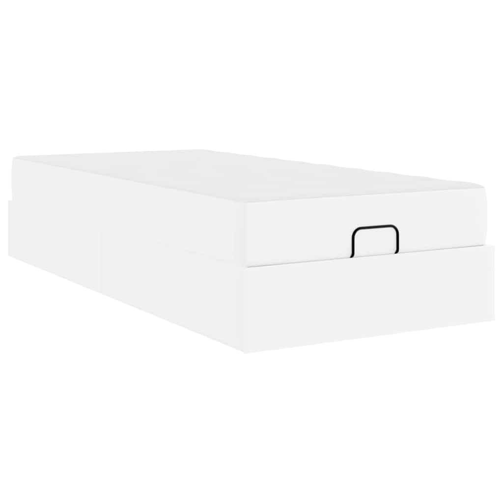 Cadre de lit avec matelas Blanc pur 90 x 190 cm Faux cuir - XIOS