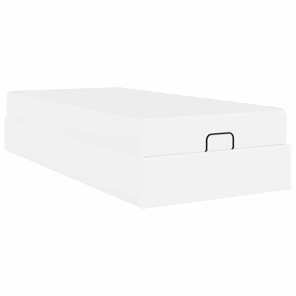 Cadre de lit avec matelas Blanc pur 90 x 190 cm Faux cuir - XIOS