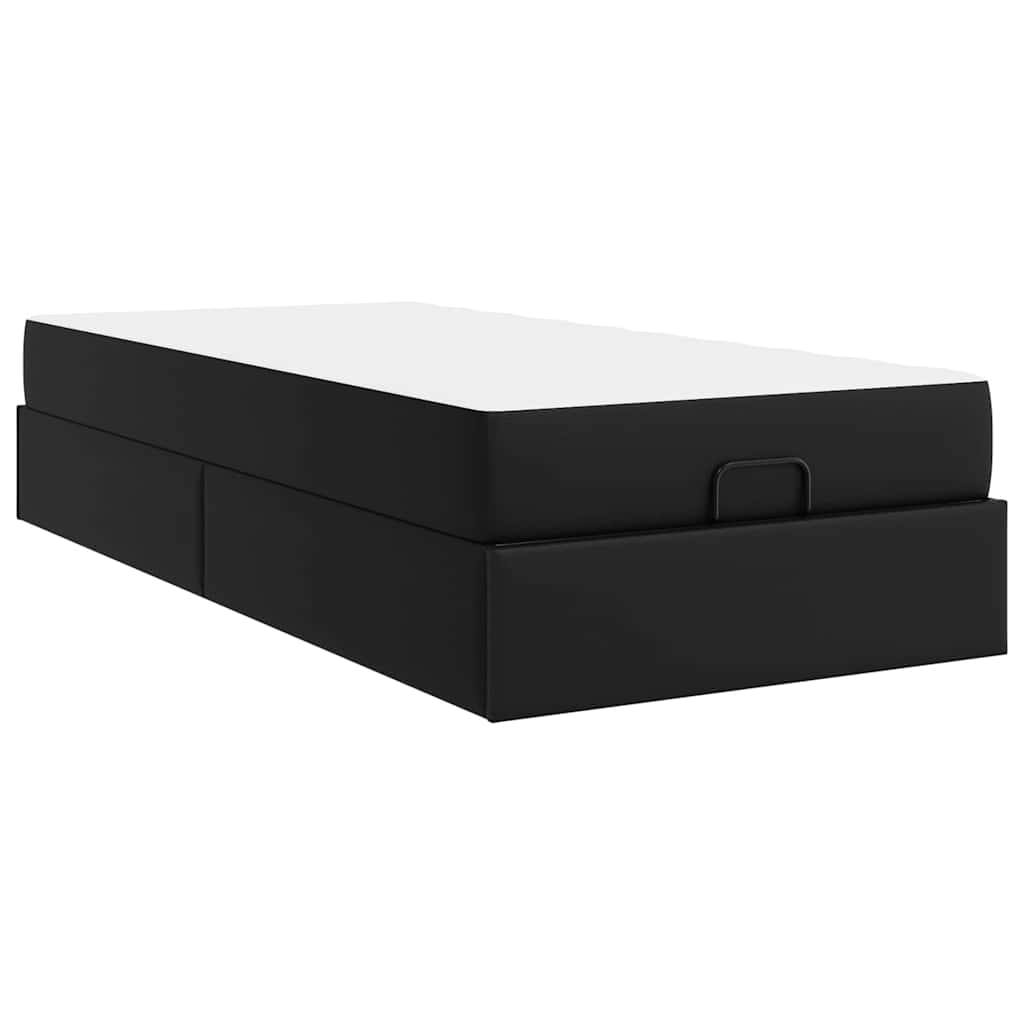 Cadre de lit avec matelas Noir 90 x 200 cm Faux cuir - XIOS