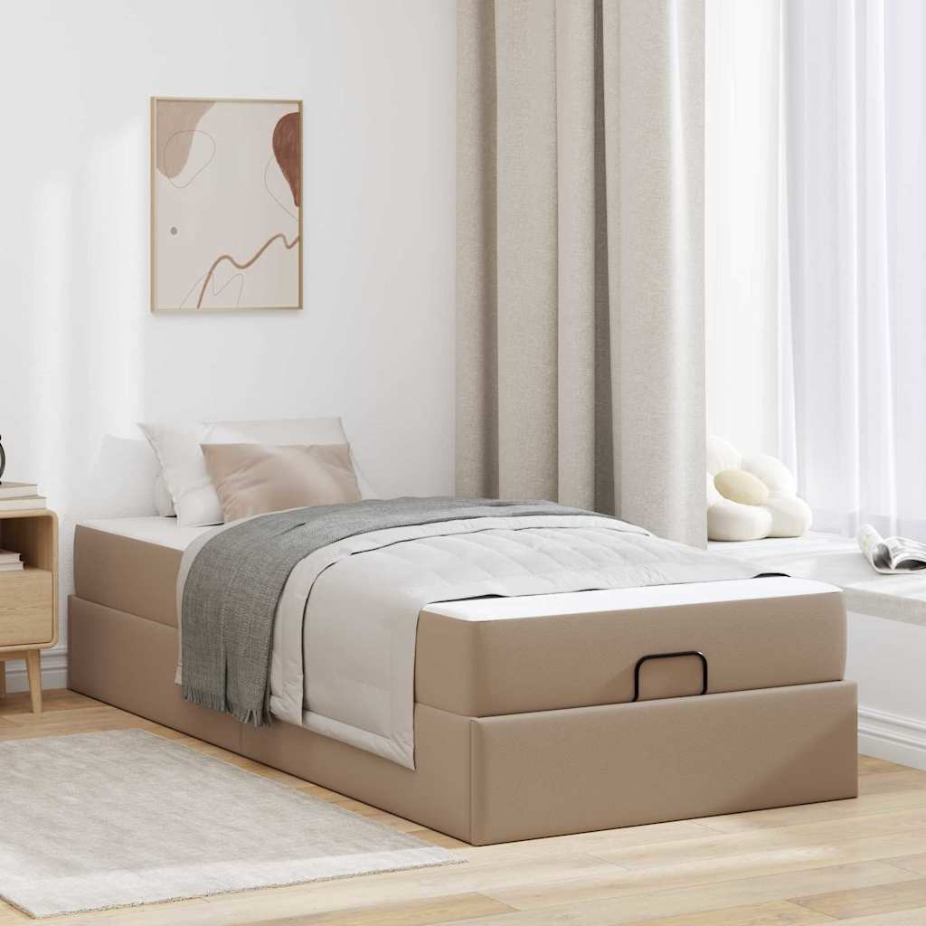Cadre de lit avec matelas Cappuccino 100 x 200 cm Faux cuir - XIOS