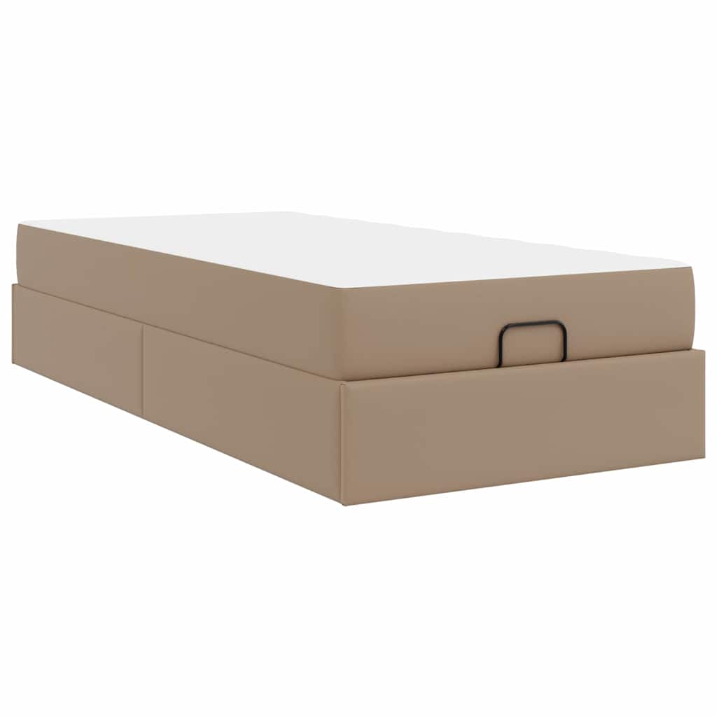 Cadre de lit avec matelas Cappuccino 100 x 200 cm Faux cuir - XIOS
