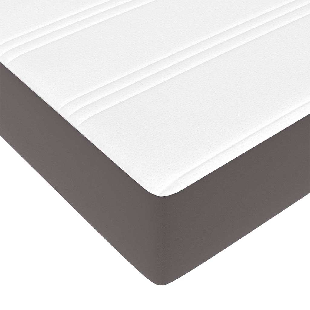 Cadre de lit avec matelas Gris 120 x 190 cm Faux cuir - XIOS