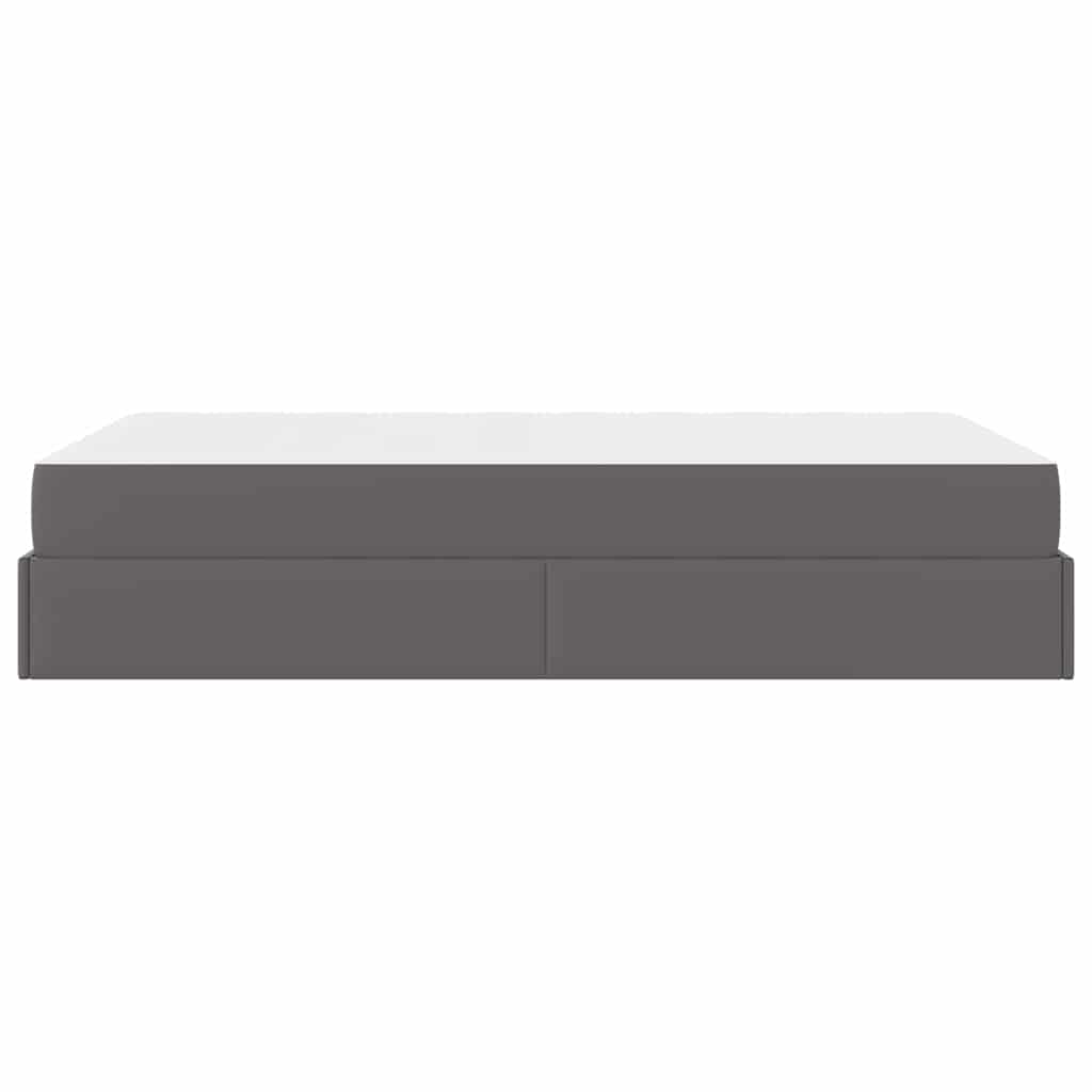 Cadre de lit avec matelas Gris 120 x 190 cm Faux cuir - XIOS