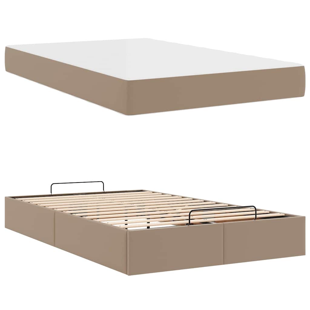 Cadre de lit avec matelas Cappuccino 120 x 190 cm Faux cuir - XIOS