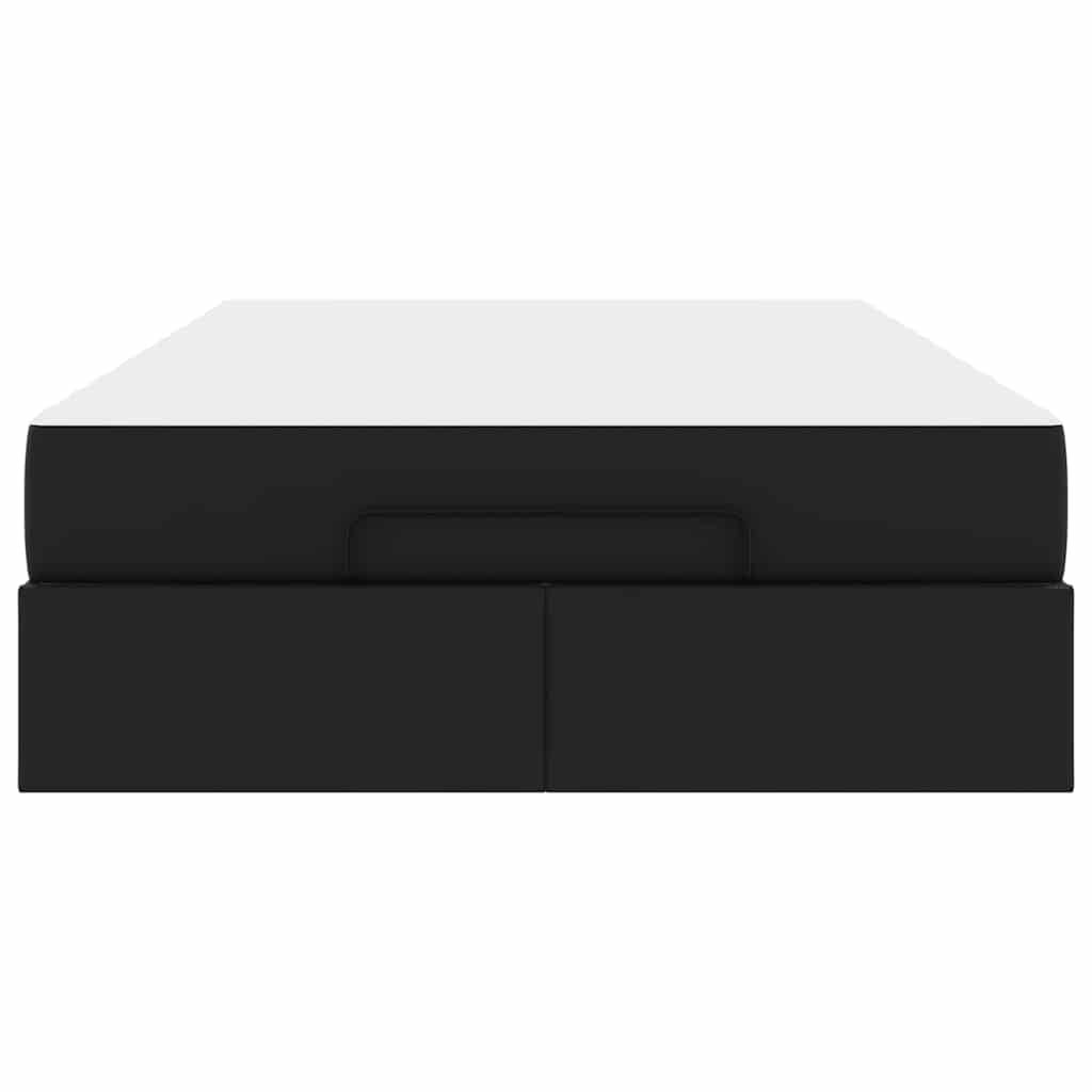 Cadre de lit avec matelas Noir 120 x 200 cm Faux cuir - XIOS