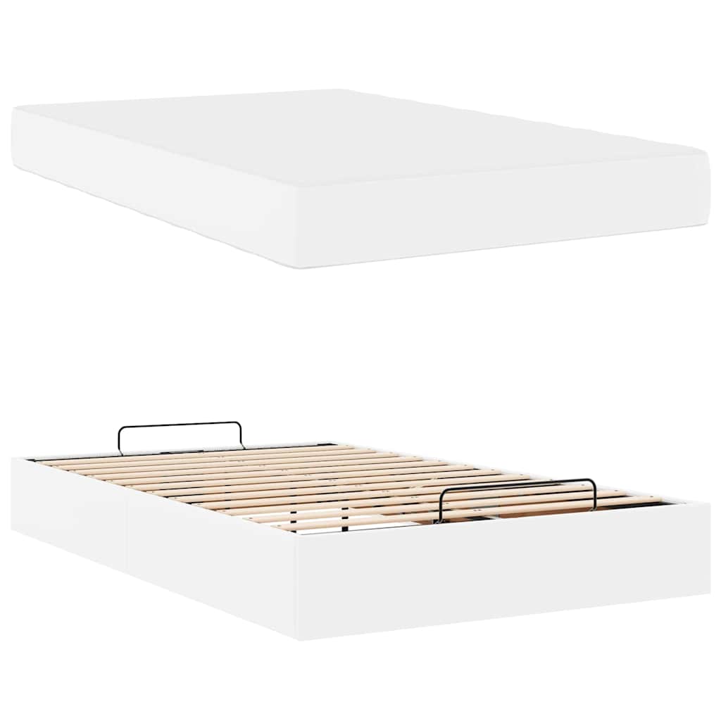 Cadre de lit avec matelas Blanc pur 120 x 200 cm Faux cuir - XIOS