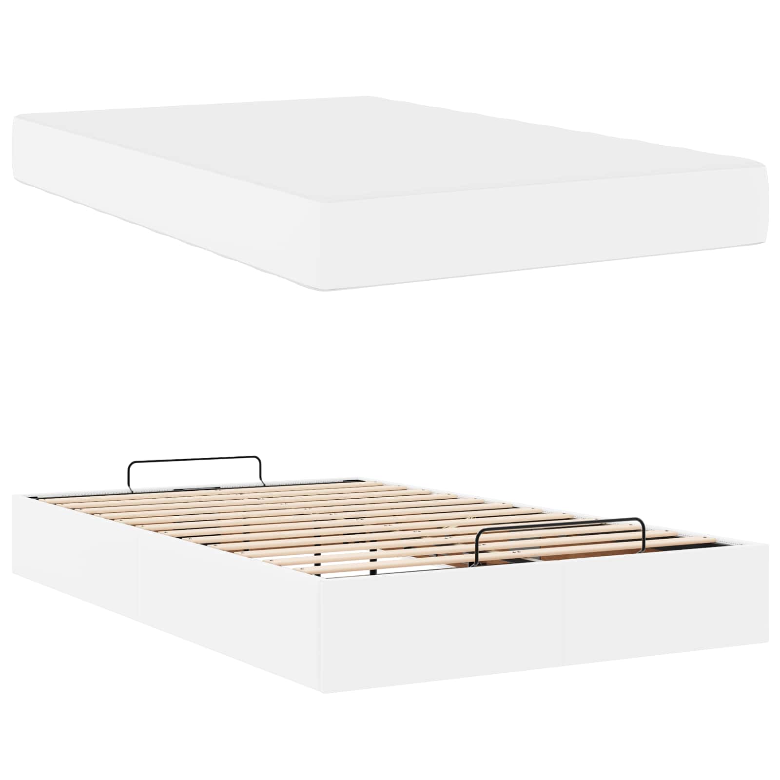 Cadre de lit avec matelas Autre 2 pcs Blanc PVC - XIOS
