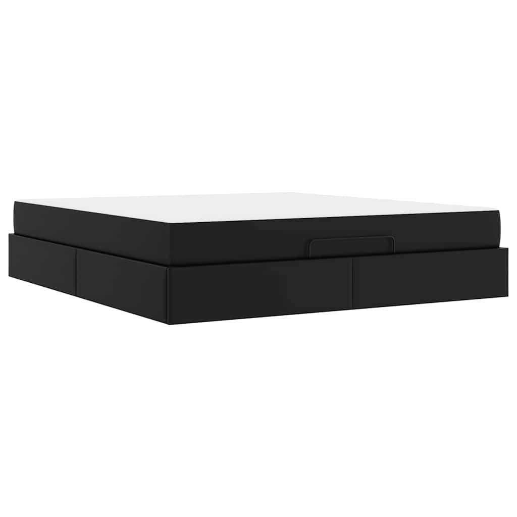 Cadre de lit avec matelas Noir 180 x 200 cm Faux cuir - XIOS