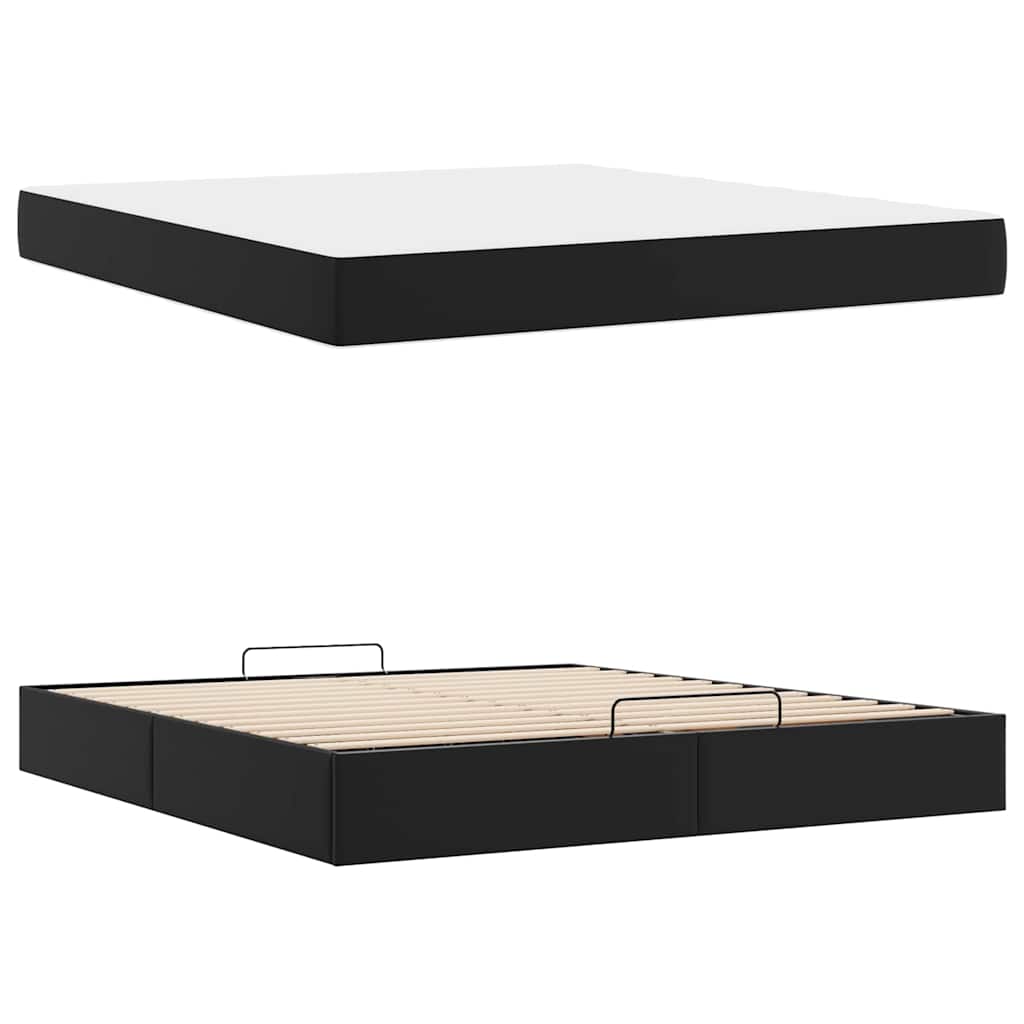 Cadre de lit avec matelas Noir 180 x 200 cm Faux cuir - XIOS