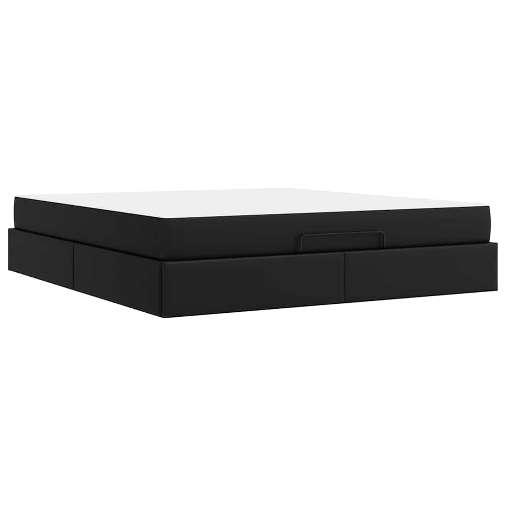 Cadre de lit avec matelas Noir 180 x 200 cm Faux cuir - XIOS