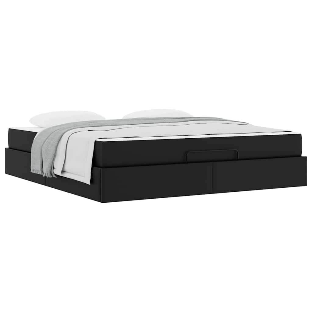 Cadre de lit avec matelas Noir 180 x 200 cm Faux cuir - XIOS