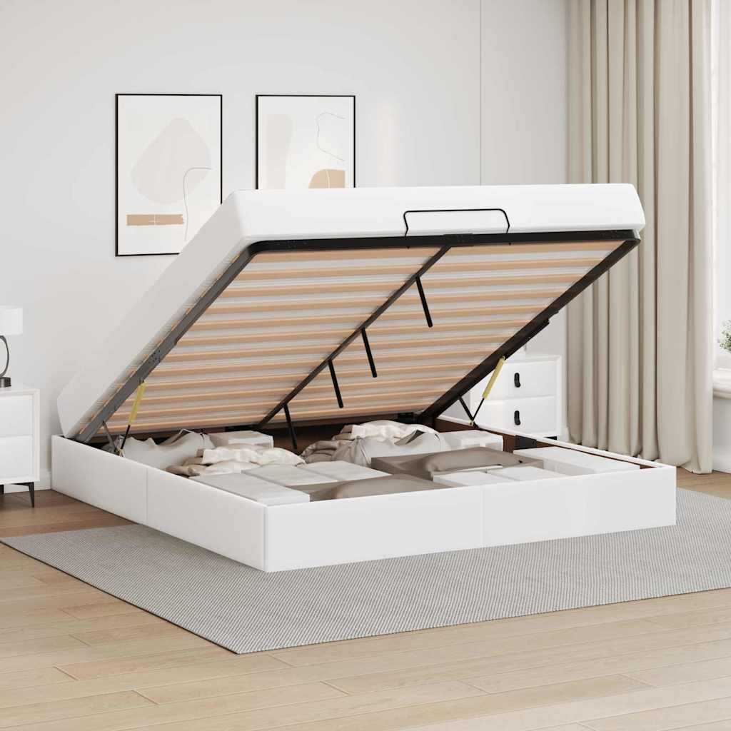 Cadre de lit avec matelas Blanc pur 180 x 200 cm Faux cuir - XIOS