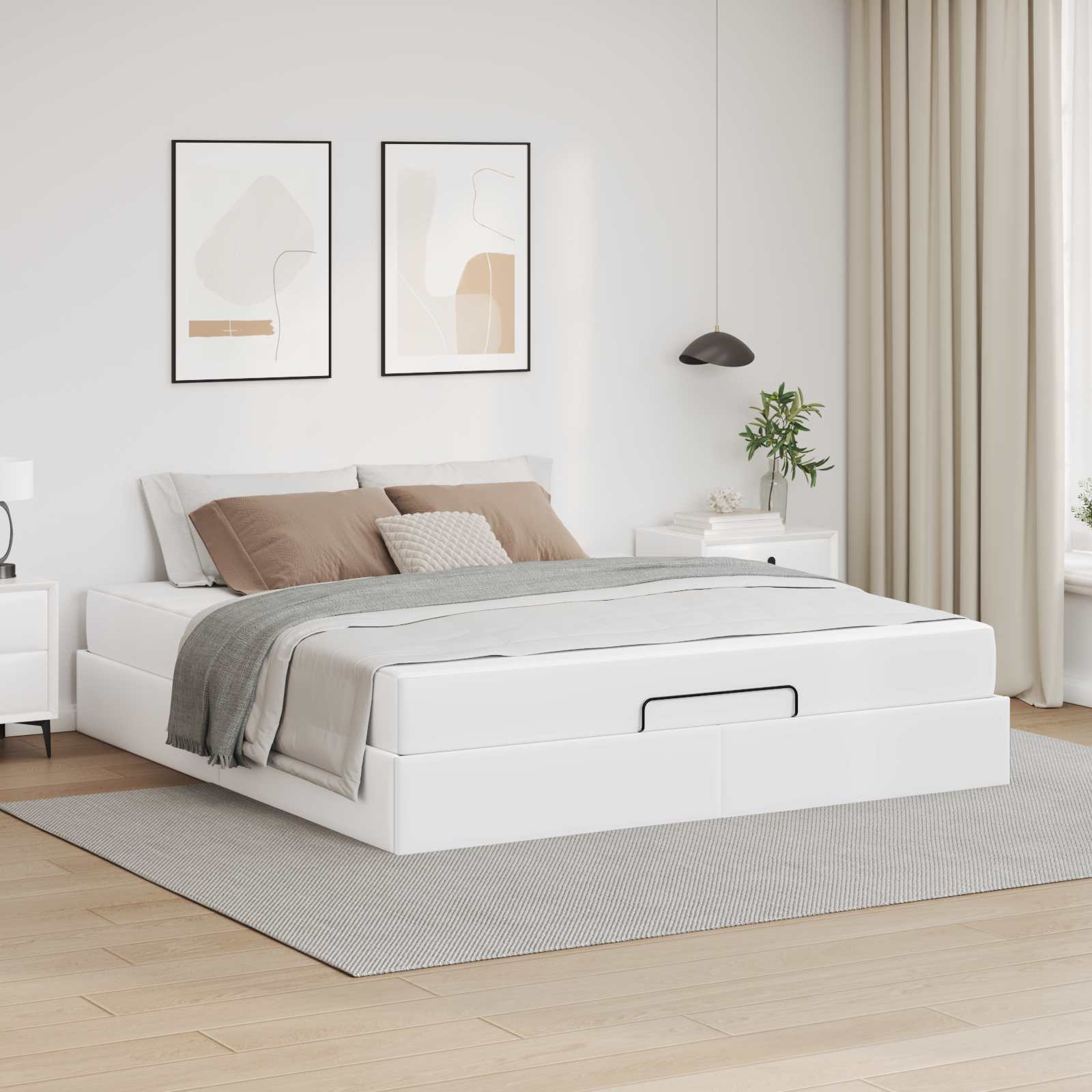 Cadre de lit avec matelas Autre 2 pcs Blanc PVC - XIOS