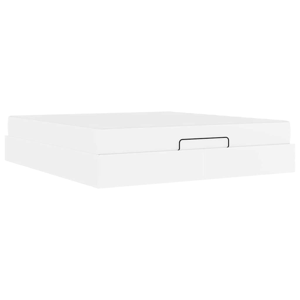 Cadre de lit avec matelas Blanc pur 180 x 200 cm Faux cuir - XIOS