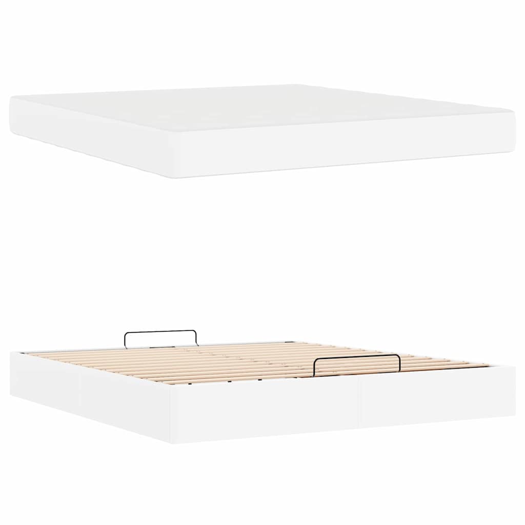 Cadre de lit avec matelas Blanc pur 180 x 200 cm Faux cuir - XIOS