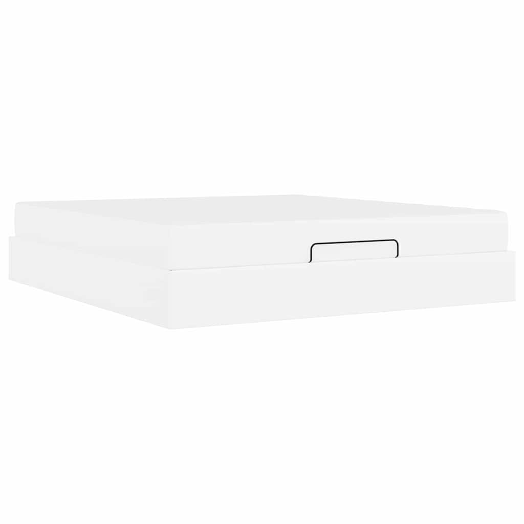Cadre de lit avec matelas Blanc pur 180 x 200 cm Faux cuir - XIOS