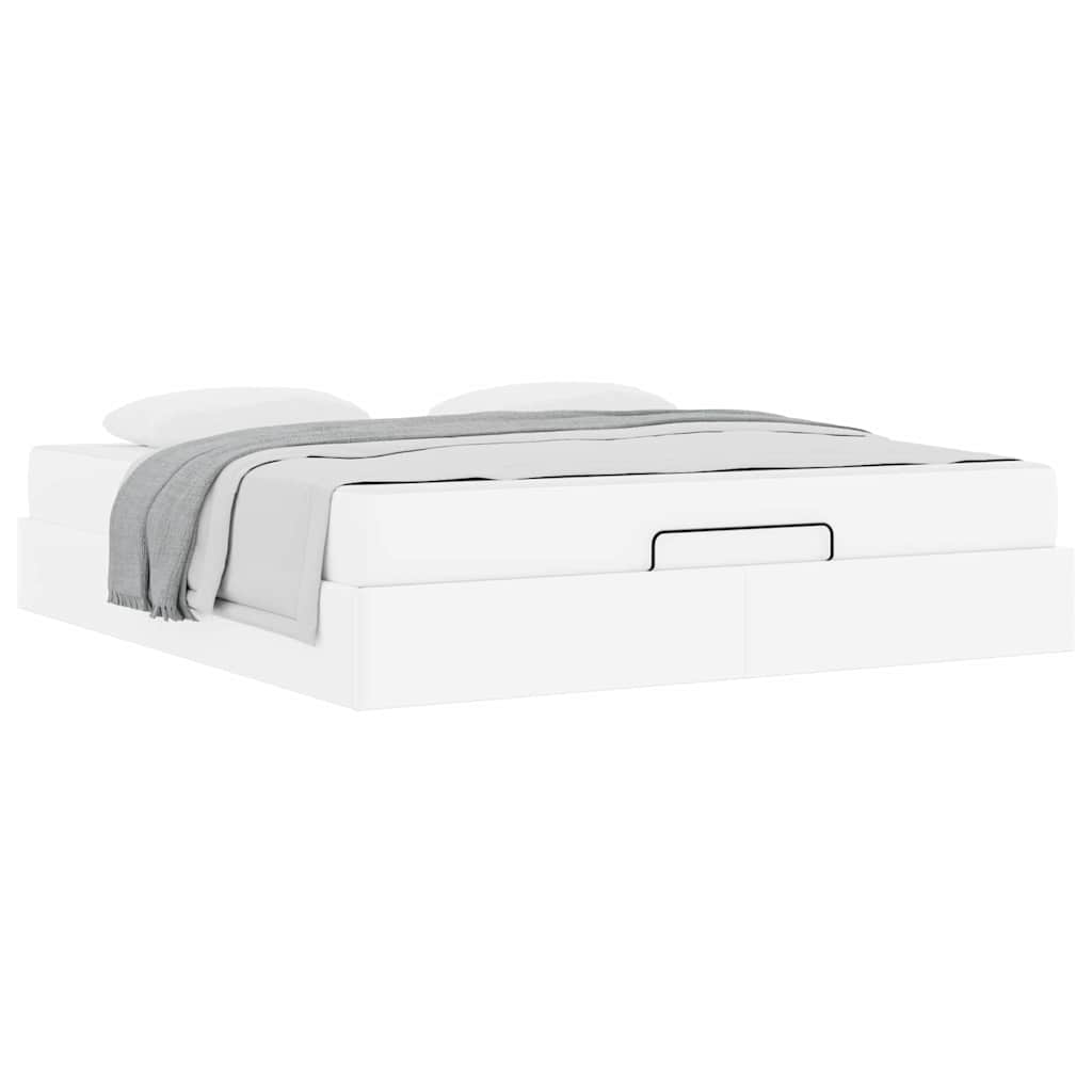Cadre de lit avec matelas Blanc pur 180 x 200 cm Faux cuir - XIOS
