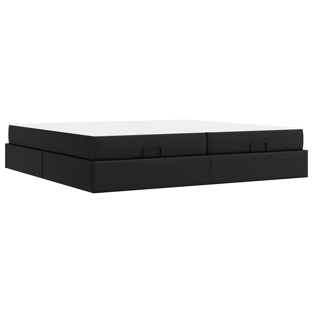 Cadre de lit avec matelas Noir 200 x 200 cm Faux cuir - XIOS