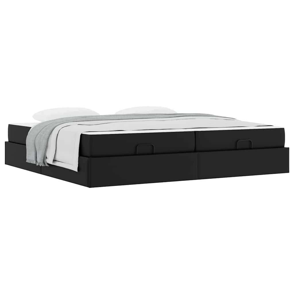 Cadre de lit avec matelas Noir 200 x 200 cm Faux cuir - XIOS