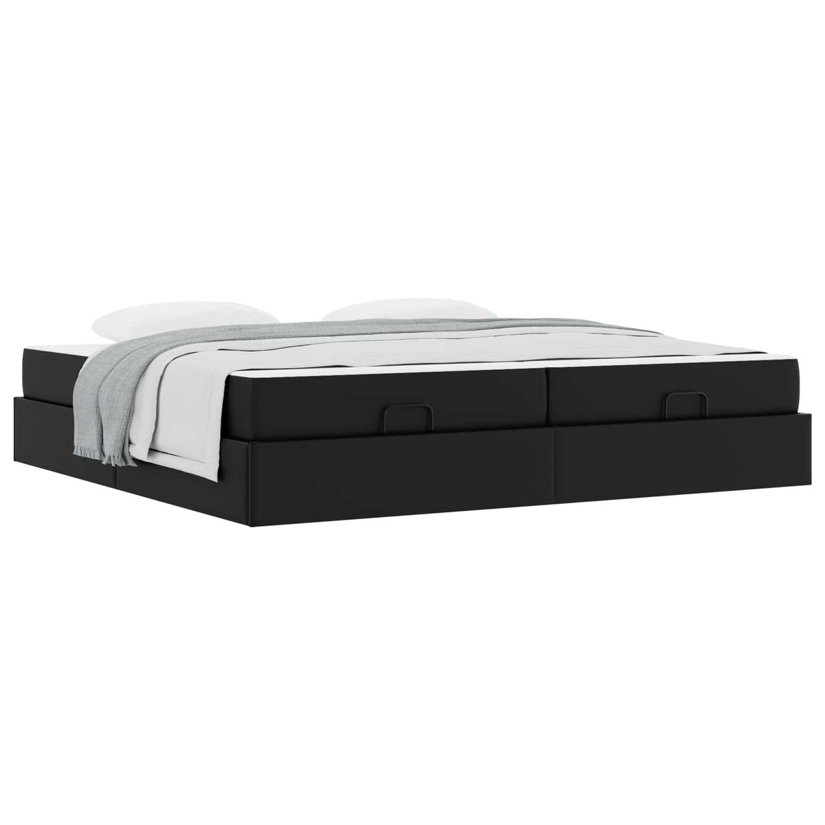 Cadre de lit avec matelas Autre 2 pièces Noir PVC