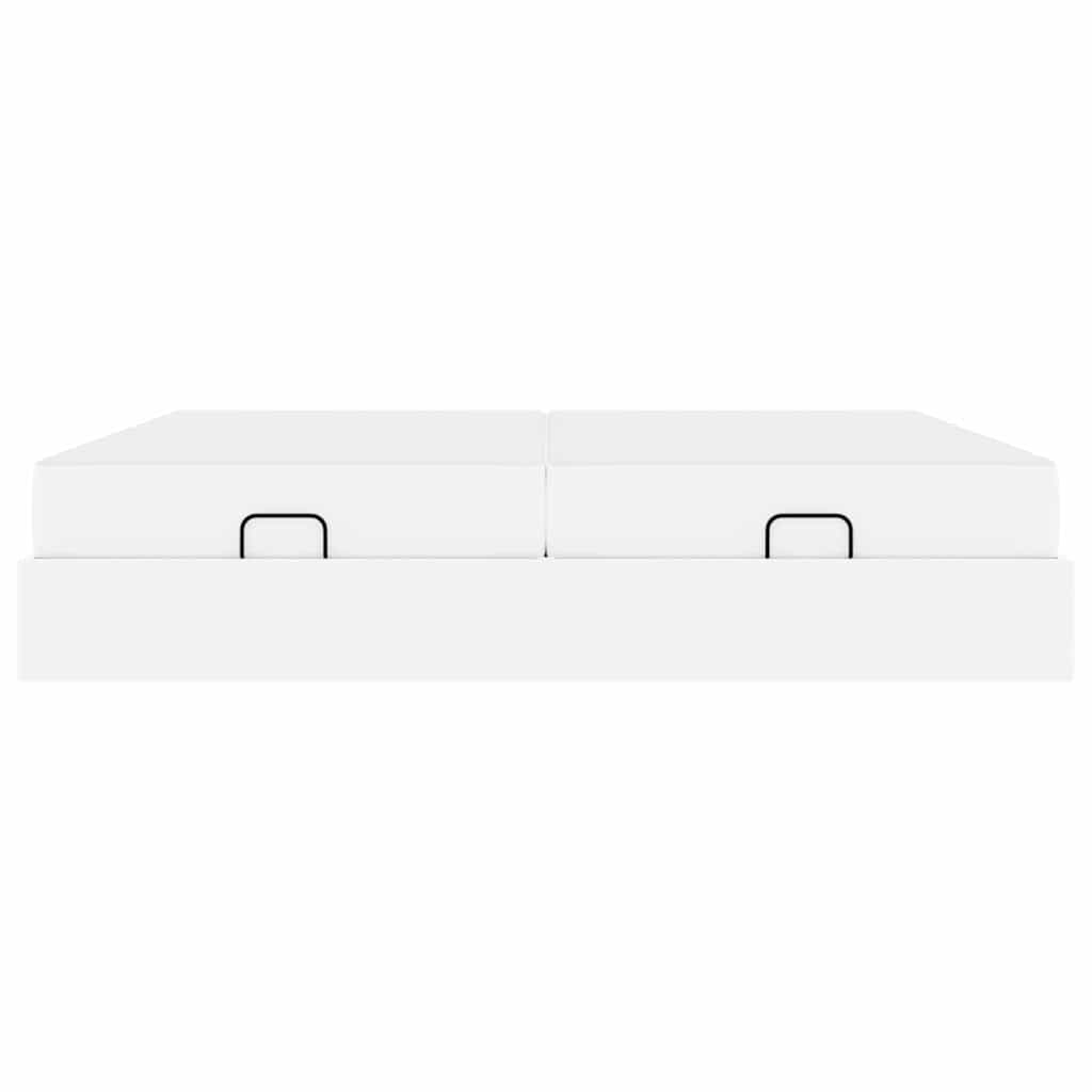 Cadre de lit avec matelas Blanc pur 200 x 200 cm Faux cuir - XIOS