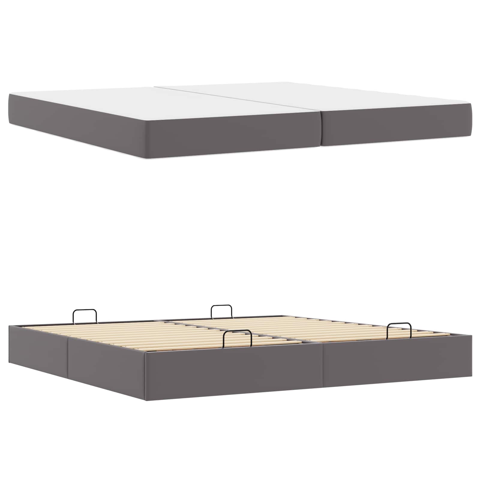 Cadre de lit avec matelas avec matelas 2 pcs Gris PVC - XIOS
