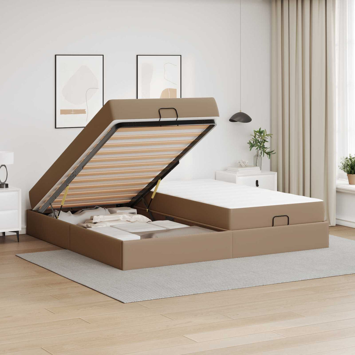 Cadre de lit avec matelas Autre 2 pièces Tan PVC
