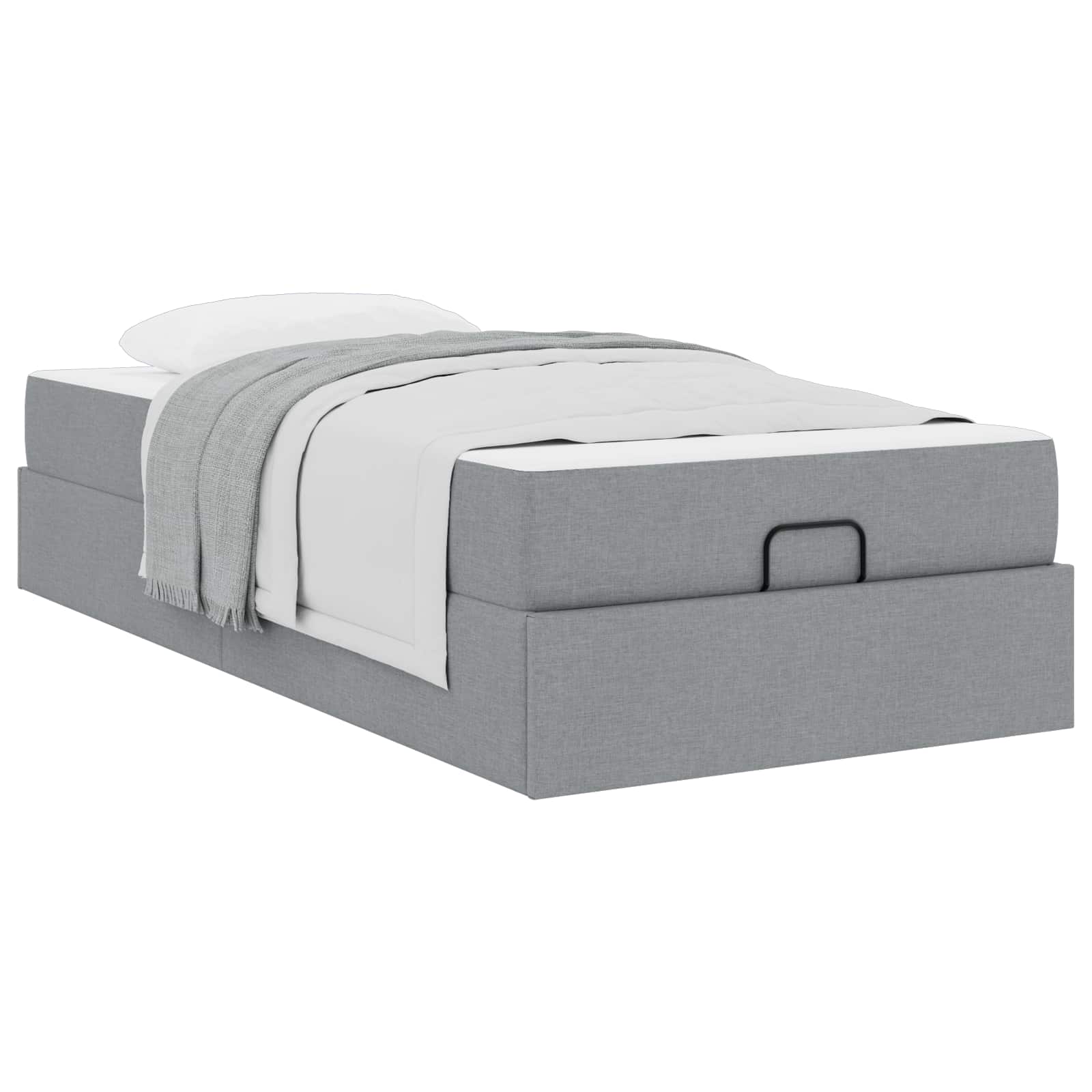 Cadre de lit avec matelas 2 pc Gris clair tissu