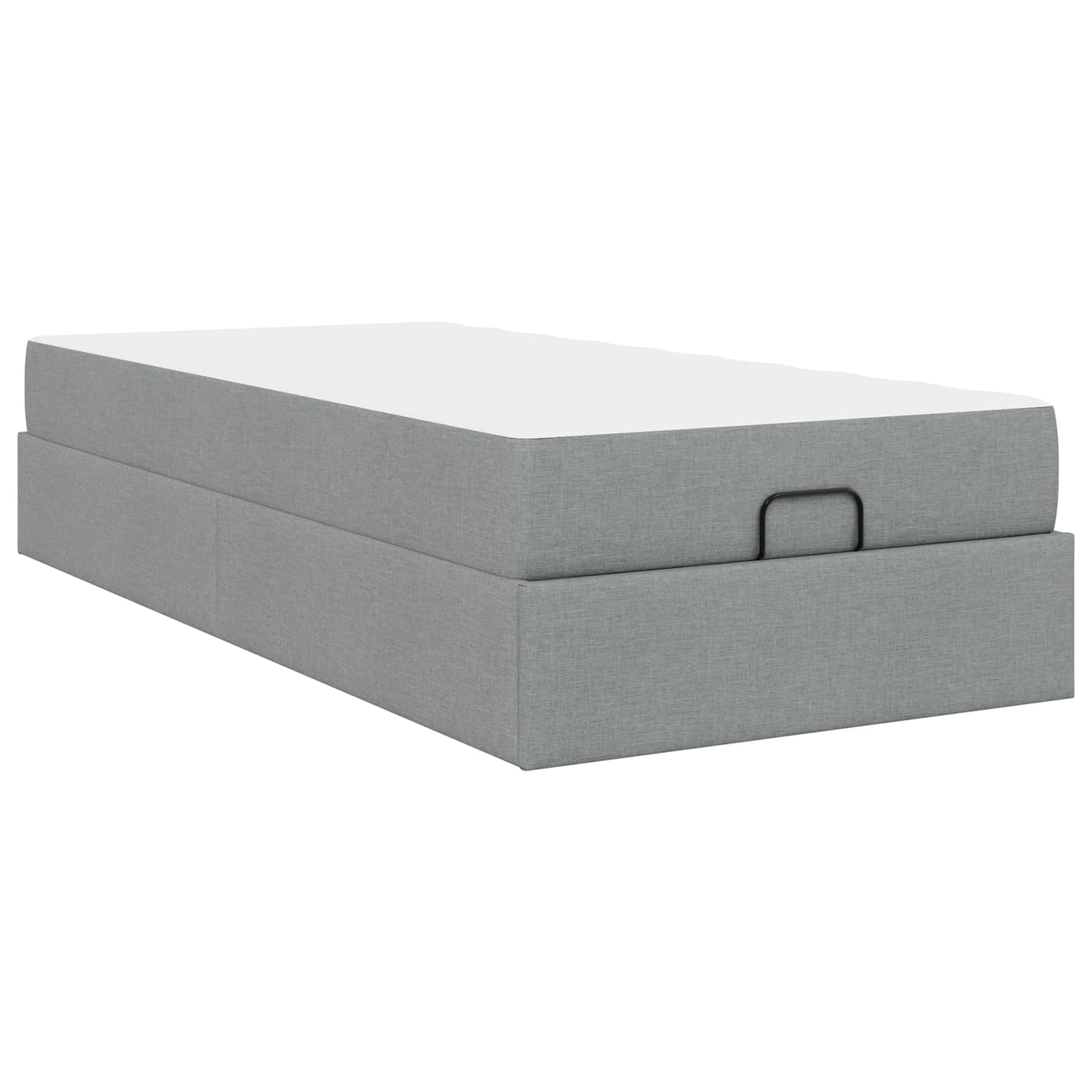 Cadre de lit avec matelas 2 pc Gris clair tissu