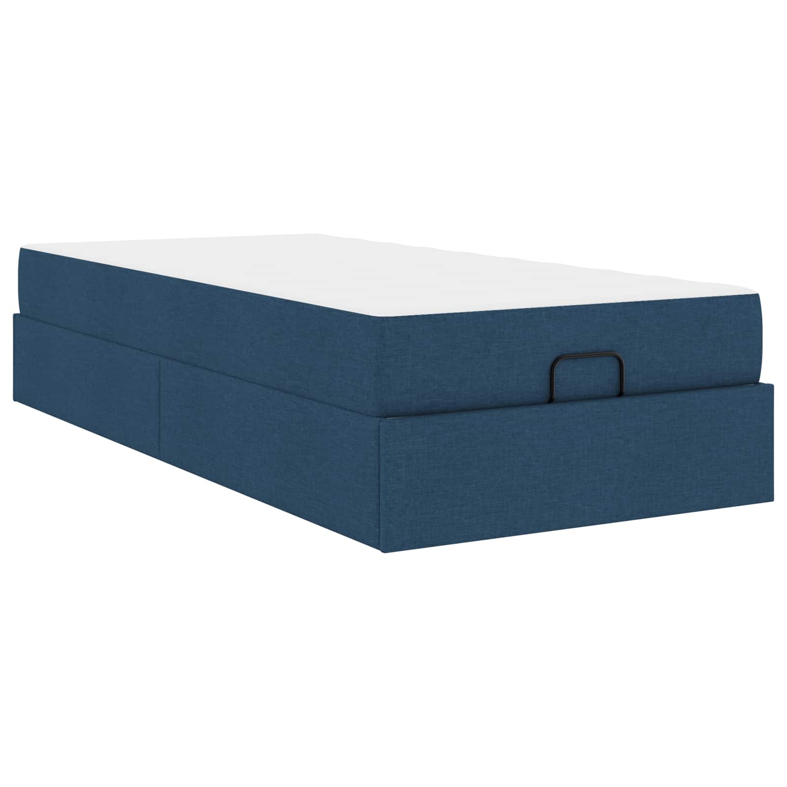 Cadre de lit avec matelas 2 pc Bleu tissu