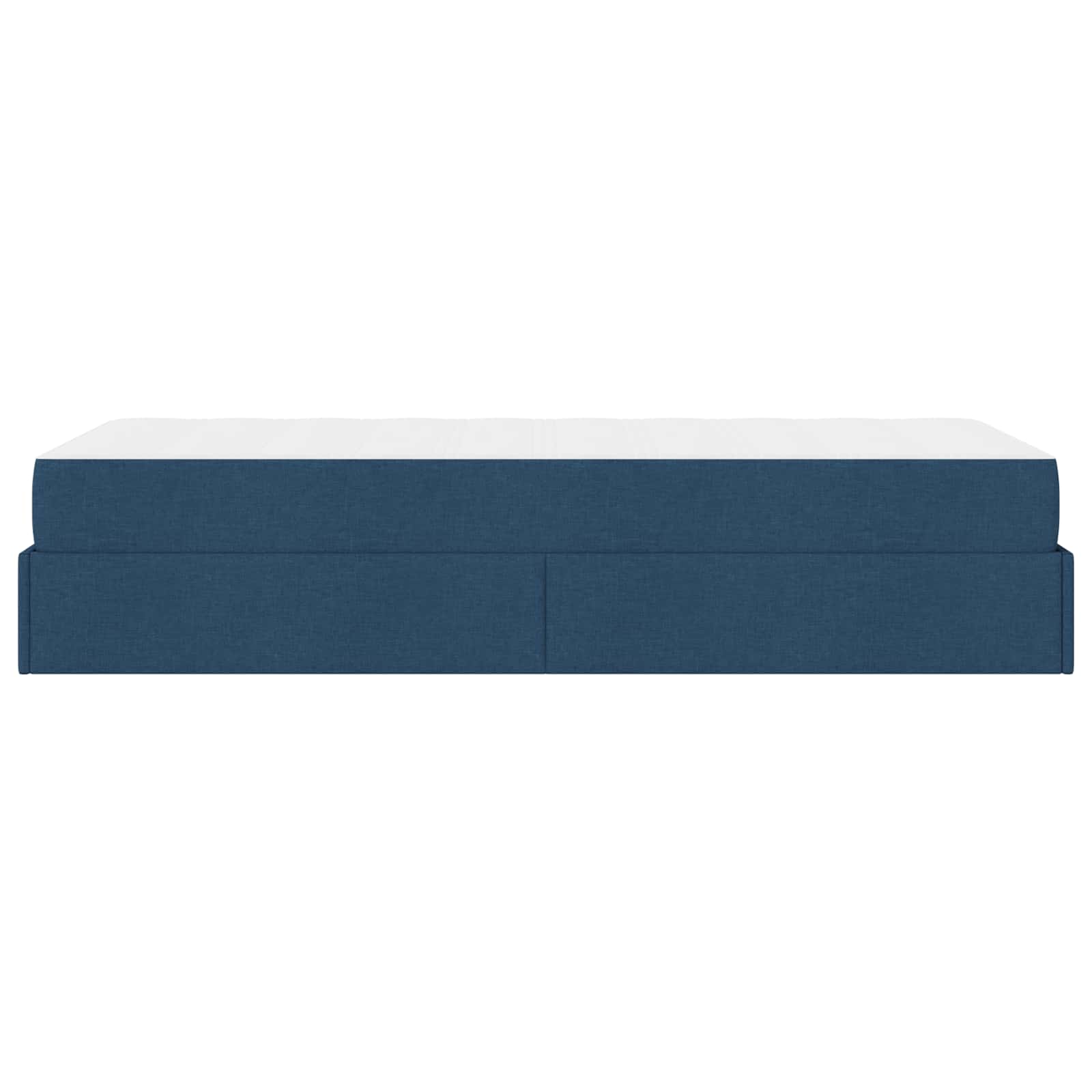Cadre de lit avec matelas 2 pc Bleu tissu