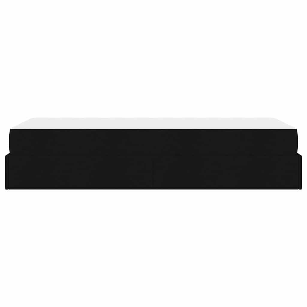 Cadre de lit avec matelas Noir 90 x 200 cm tissu - XIOS
