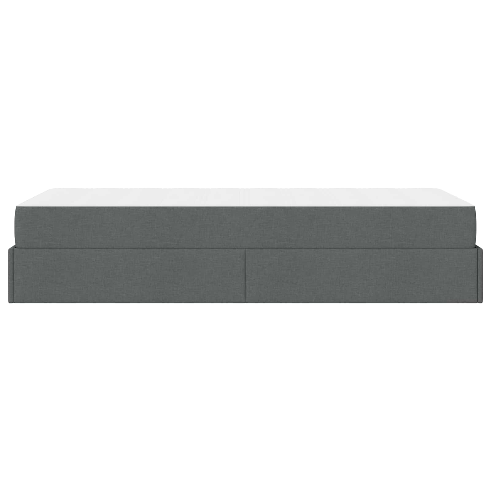 Cadre de lit avec matelas 2 pc Gris Foncé tissu