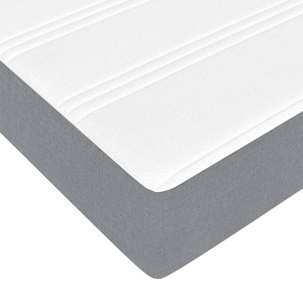 Cadre de lit avec matelas Gris clair 120 x 190 cm tissu - XIOS