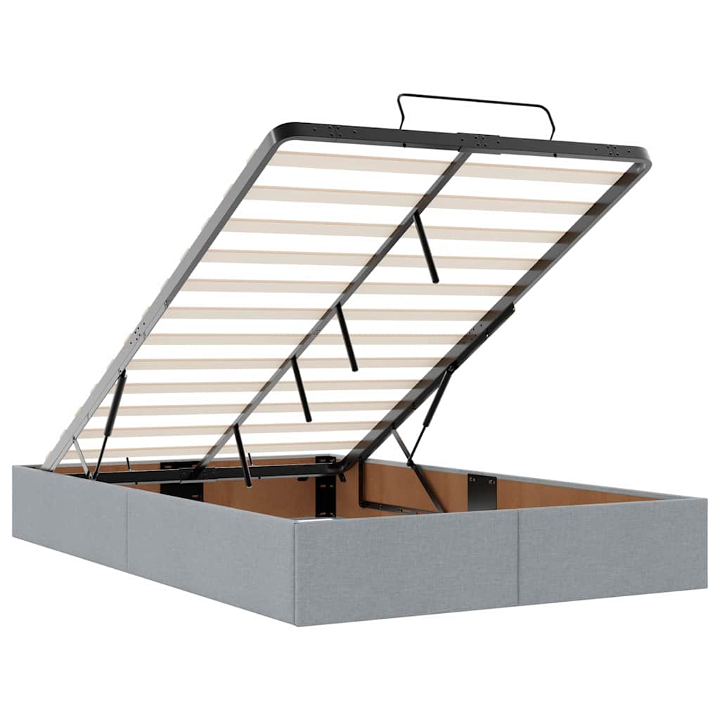Cadre de lit avec matelas Gris clair 120 x 190 cm tissu - XIOS