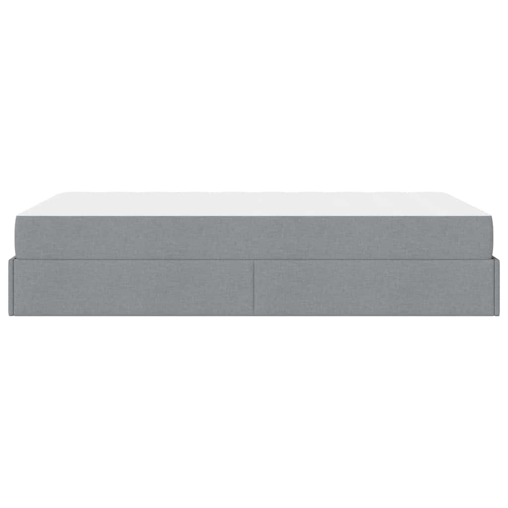 Cadre de lit avec matelas Gris clair 120 x 190 cm tissu - XIOS